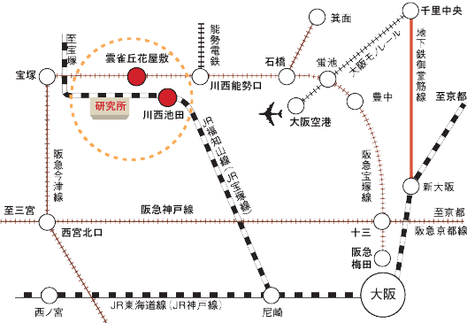 大阪からの鉄道路線図